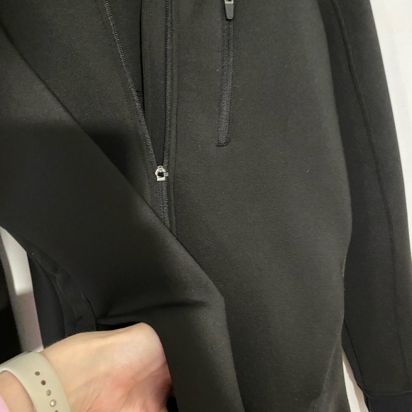 Large black long jacket hoodie basic black warm squishy pockets women’s coat - Picture 3 of 11